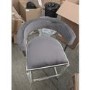 GRADE A2 - Grey Velvet Cantilever Kitchen Stool with Back - 66cm - Alana Boutique