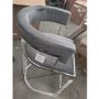 GRADE A2 - Grey Velvet Cantilever Kitchen Stool with Back - 66cm - Alana Boutique