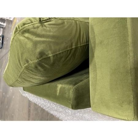 GRADE A2 - 3 Seater Left Hand Facing L Shaped Sofa in Olive Green Velvet - August
