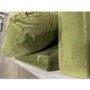 GRADE A2 - 3 Seater Left Hand Facing L Shaped Sofa in Olive Green Velvet - August