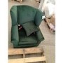 GRADE A2 - Green Velvet Wingback Armchair - Rupert