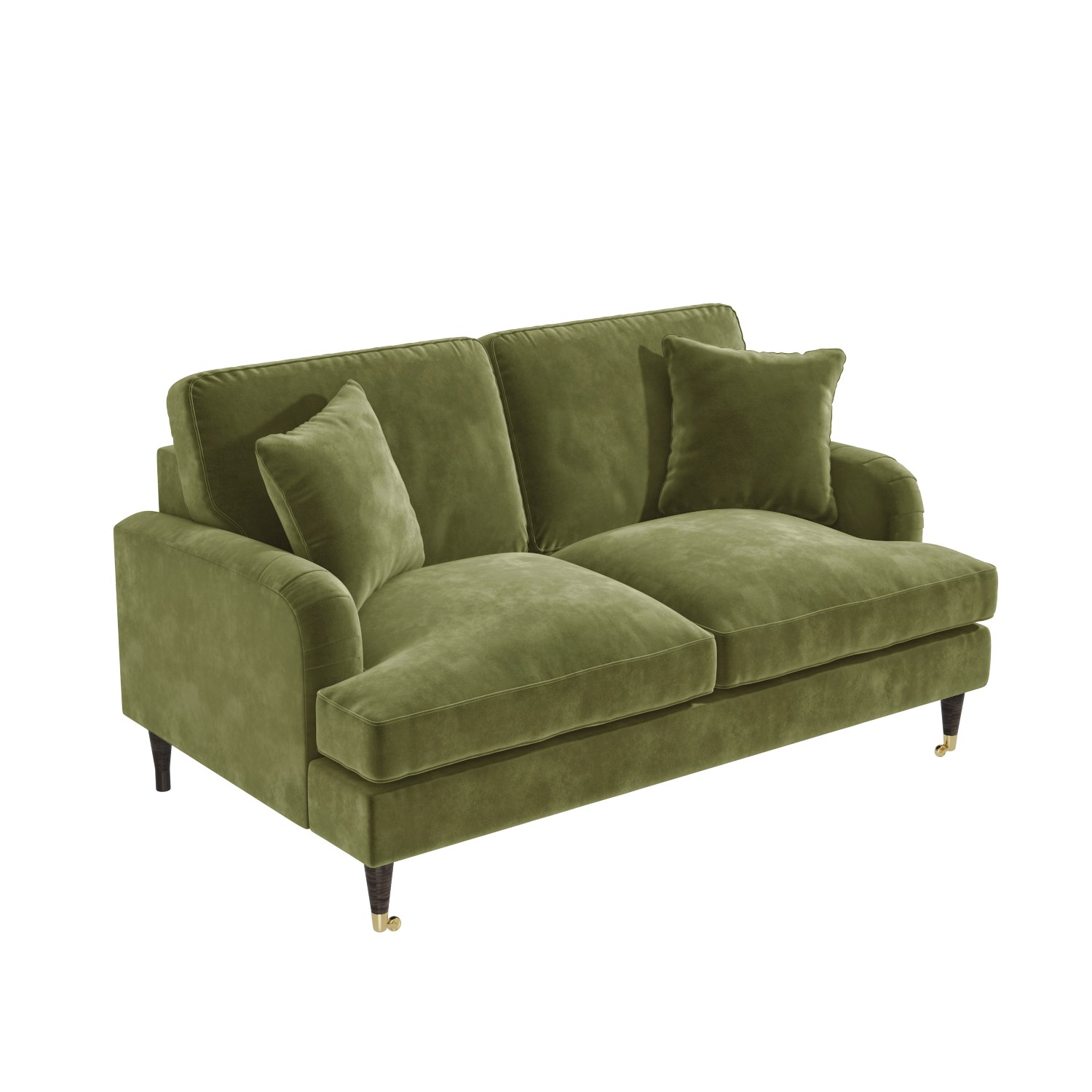 Olive Green Velvet 2 Seater Sofa - Payton - Furniture123