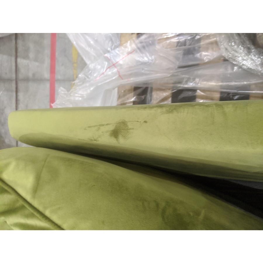 GRADE A2 - Olive Green Velvet 2 Seater Sofa - Payton