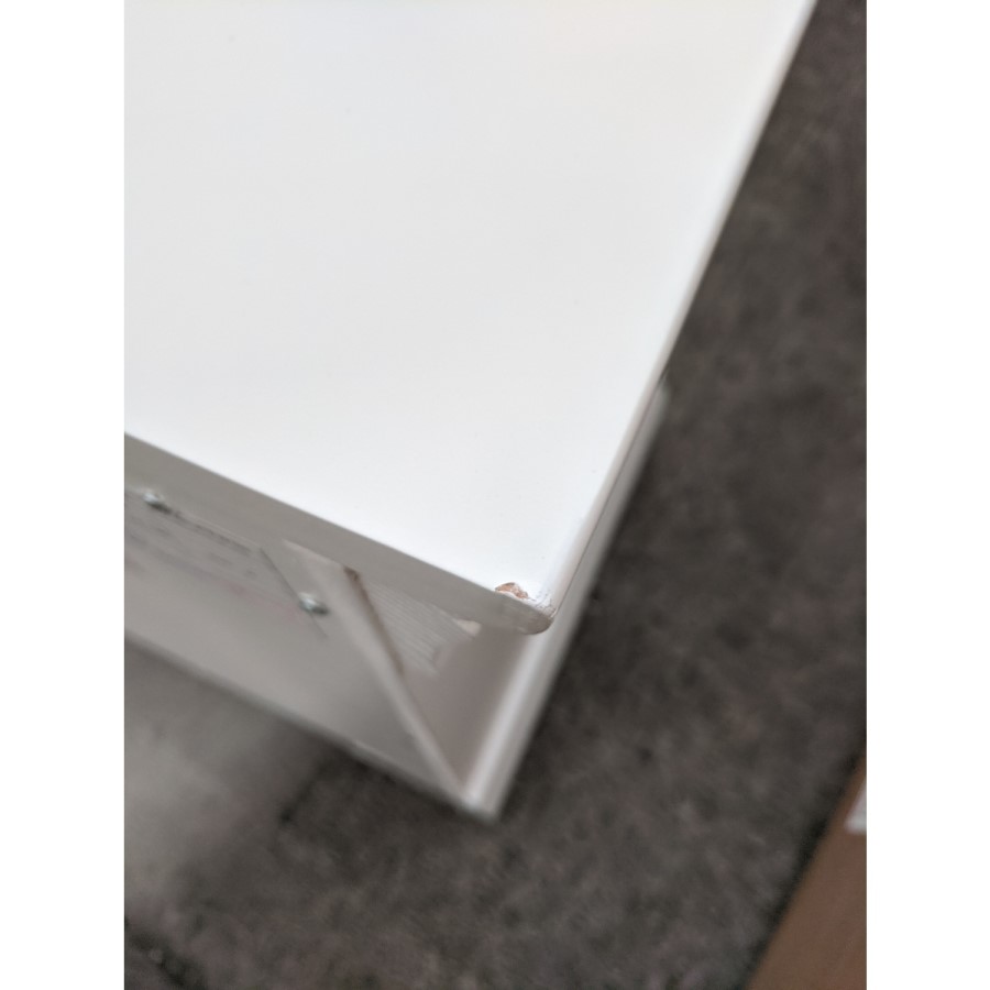 GRADE A2 - White Painted French 2 Drawer Bedside Table - Olivia