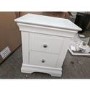 GRADE A2 - White Painted French 2 Drawer Bedside Table - Olivia