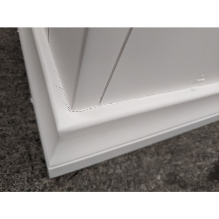 GRADE A2 - White Painted French 2 Drawer Bedside Table - Olivia