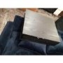 GRADE A2 - Black Modern Bedside Table with Drawer and Chrome Legs - Kaia