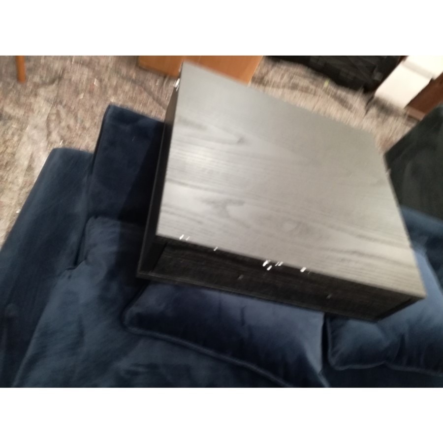 GRADE A2 - Black Modern Bedside Table with Drawer and Chrome Legs - Kaia