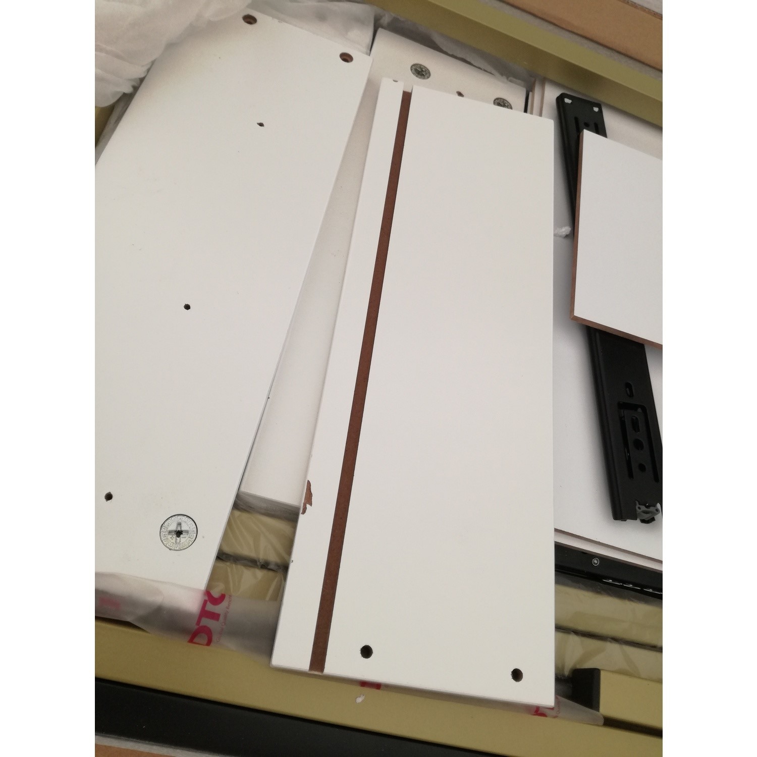 GRADE A2 Black Dressing Table with 2 Drawers and Gold Legs Zion