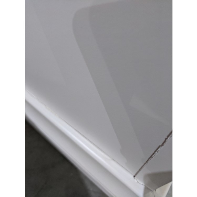 GRADE A2 - White Painted French 2 Drawer Bedside Table - Olivia