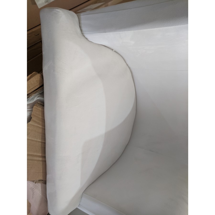 GRADE A2 - Off White Velvet Cantilever Dressing Table Chair with Gold Legs - Zelena