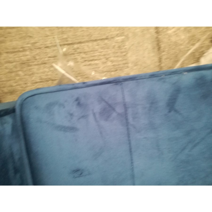 GRADE A2 - Navy Blue Buttoned Velvet Loveseat - Elba 