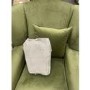 GRADE A2 - Olive Green Velvet Wingback Armchair - Rupert