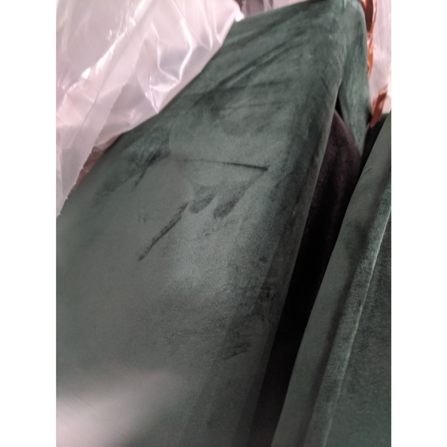 GRADE A2 - 2 Seater Pull Out Sofa Bed in Dark Green Velvet - Payton