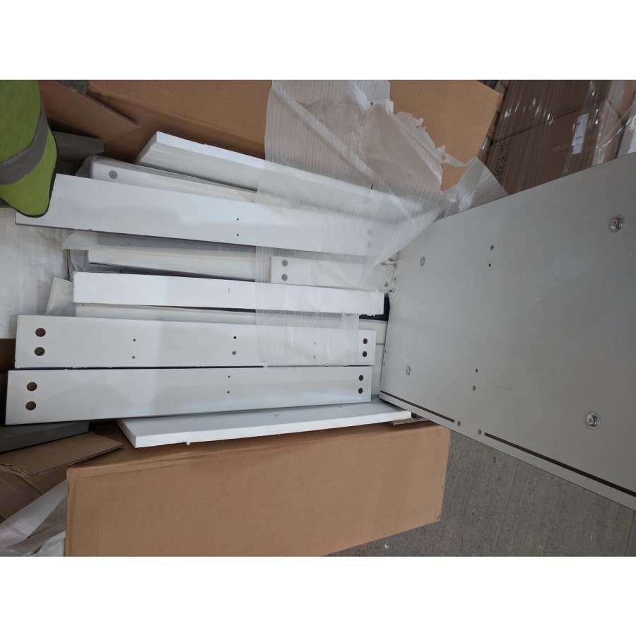 GRADE A2 - Navy Blue Chest of 5 Drawers with Metallic Trim - Isabella