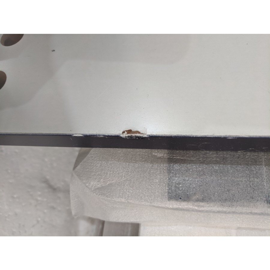 GRADE A2 - Navy Blue Chest of 5 Drawers with Metallic Trim - Isabella