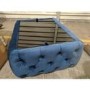 GRADE A2 - Small Rectangle Navy Velvet Ottoman Coffee Table - Clio