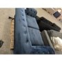 GRADE A2 - 3 Seater Pull Out Chesterfield Sofa Bed in Navy Blue Velvet - Bronte