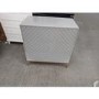 GRADE A2 - Ezra Grey Chevron Chest of 3 Drawers with Legs and Avellino Iridescent Dimpled Smoked Glass Wall Light