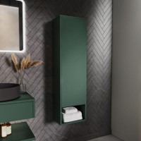 Single Door Green Wall Mounted Tall Bathroom Cabinet 350 X 1250mm - Lugo