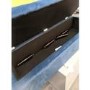 GRADE A2 - Blue Velvet Striped Ottoman Storage Bench - Safina