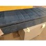 GRADE A2 - Blue Velvet Striped Ottoman Storage Bench - Safina