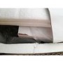 GRADE A2 - Small White Faux Marble Coffee Table with Black Base - Foster