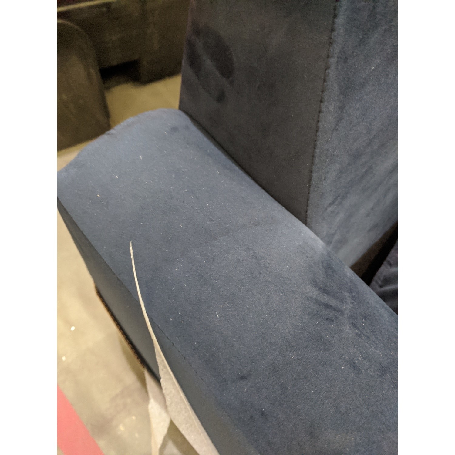 GRADE A2 Navy Blue Velvet 3 Seater Sofa Payton Furniture123