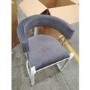 GRADE A2 - Grey Velvet Cantilever Dining Armchair - Alana Boutique