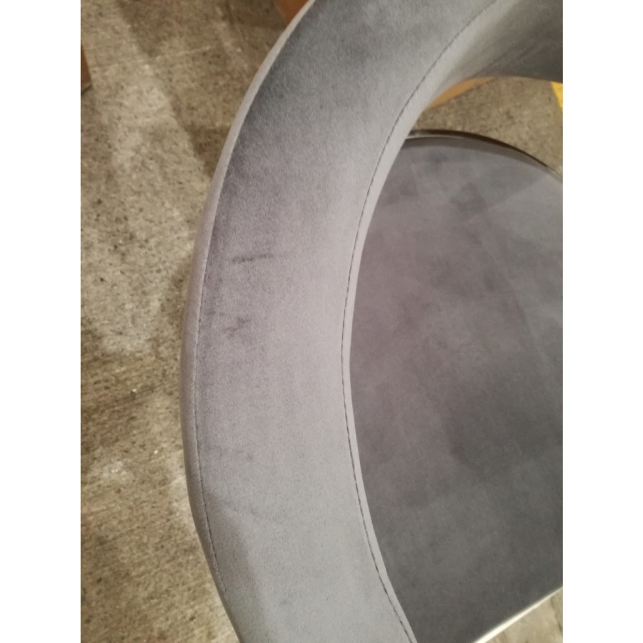 GRADE A2 - Grey Velvet Cantilever Dining Armchair - Alana Boutique