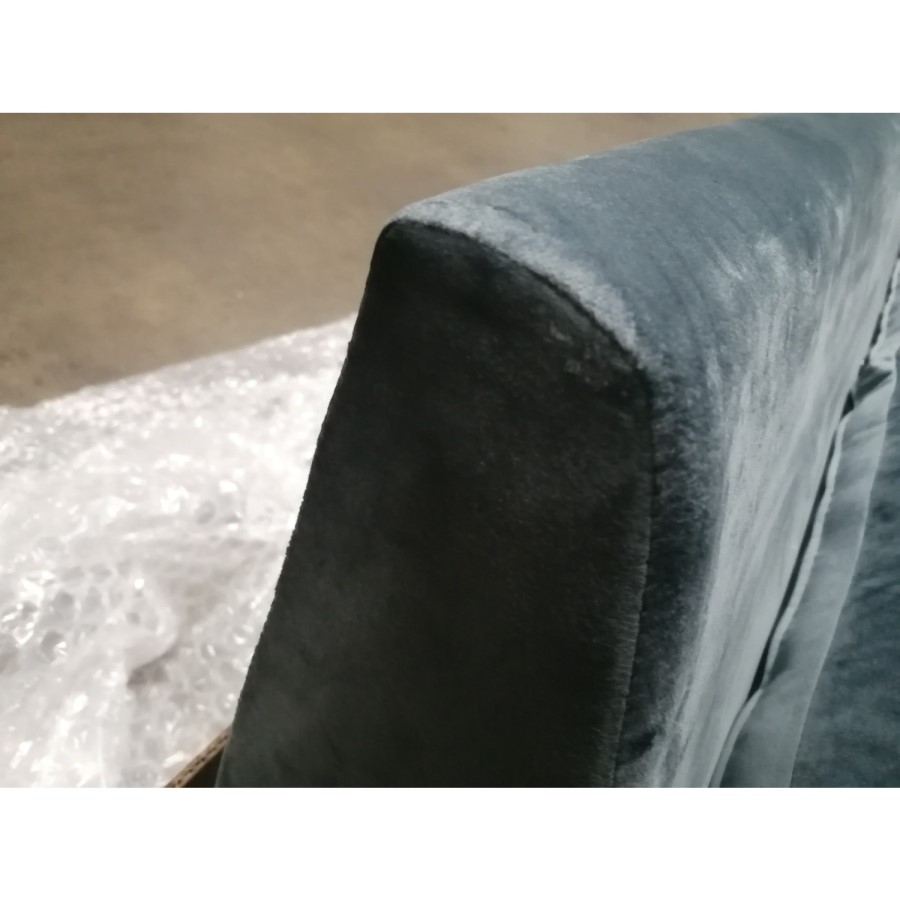 GRADE A2 - 4 Seater Left Hand Facing L Shaped Sofa in Petrol Blue Velvet - Payton