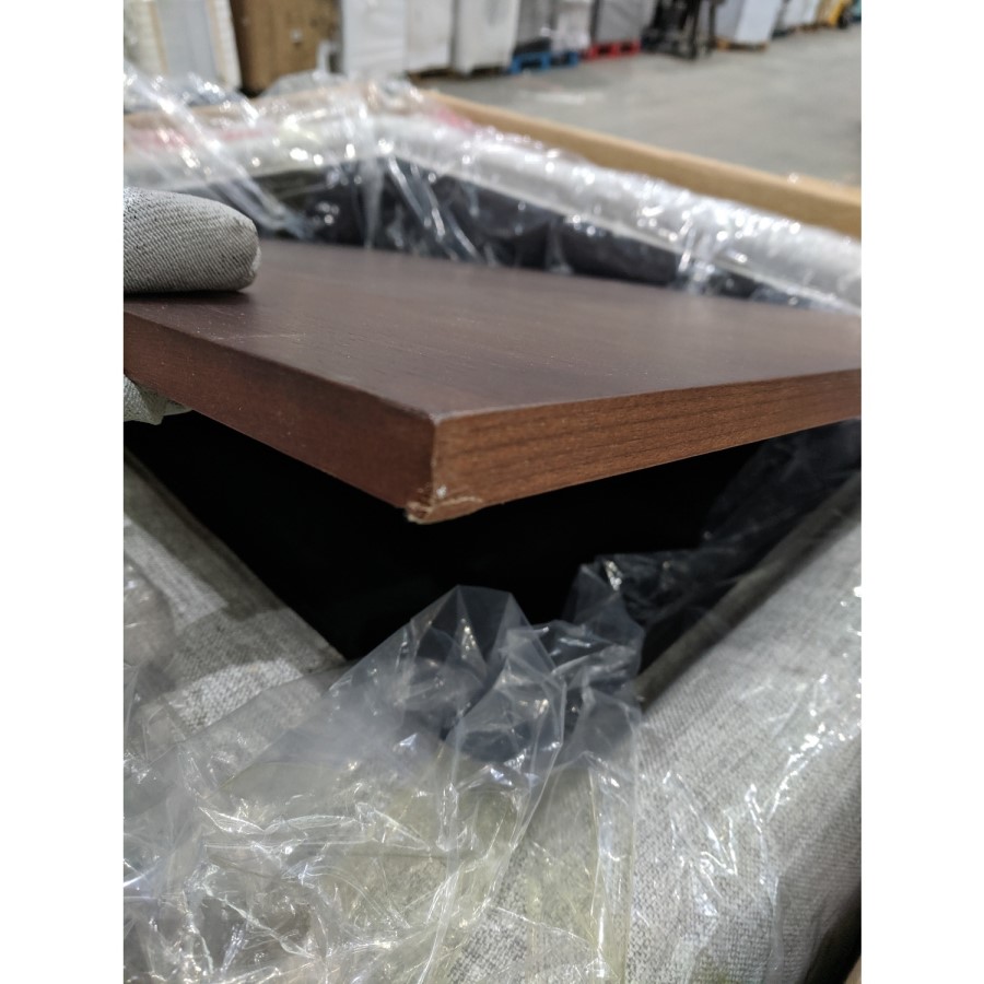 GRADE A2 - Small Rectangle Grey Fabric Coffee Table with Storage - Clio