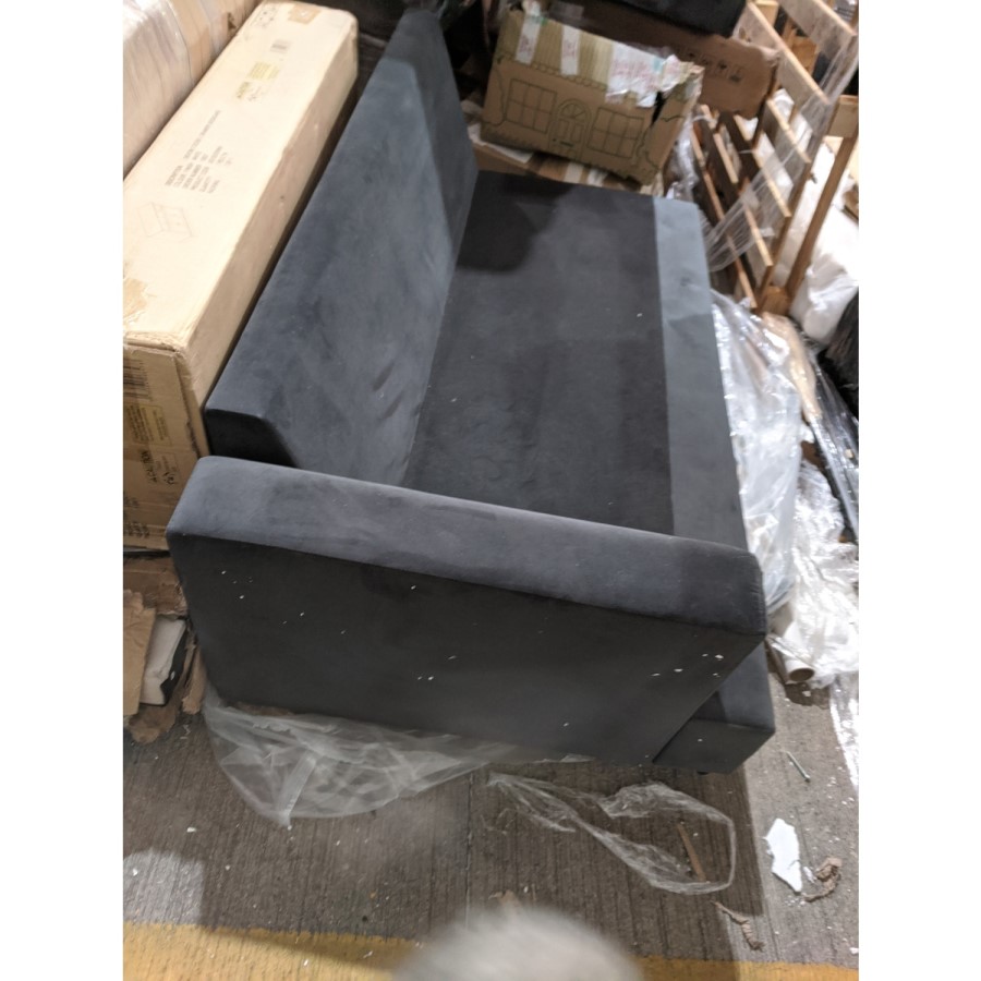 GRADE A2 - 4 Seater Right Hand Facing L Shaped Sofa in Charcoal Grey Velvet - August