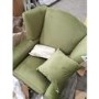 GRADE A2 - Olive Green Velvet Wingback Armchair - Rupert