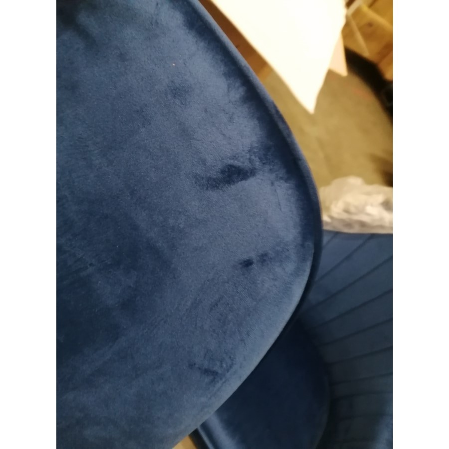 GRADE A2 - Set of 2 Navy Velvet Armchair Dining Chairs - Logan