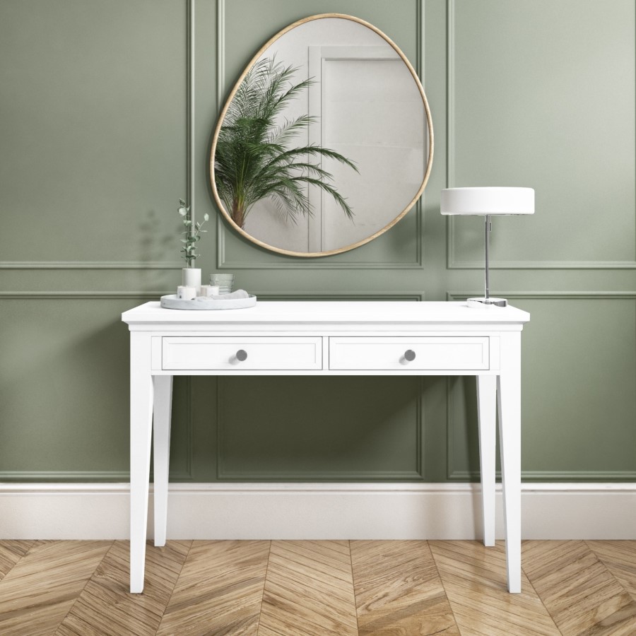 GRADE A2 - White Painted Dressing Table with 2 Drawers - Georgia