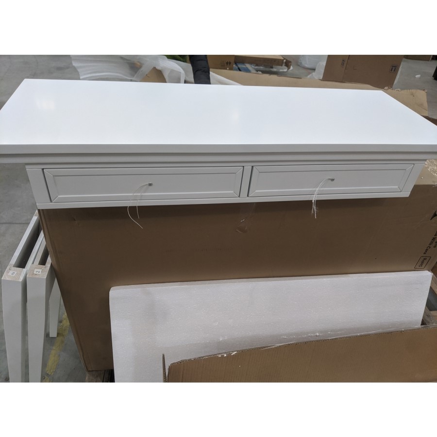 GRADE A2 - White Painted Dressing Table with 2 Drawers - Georgia