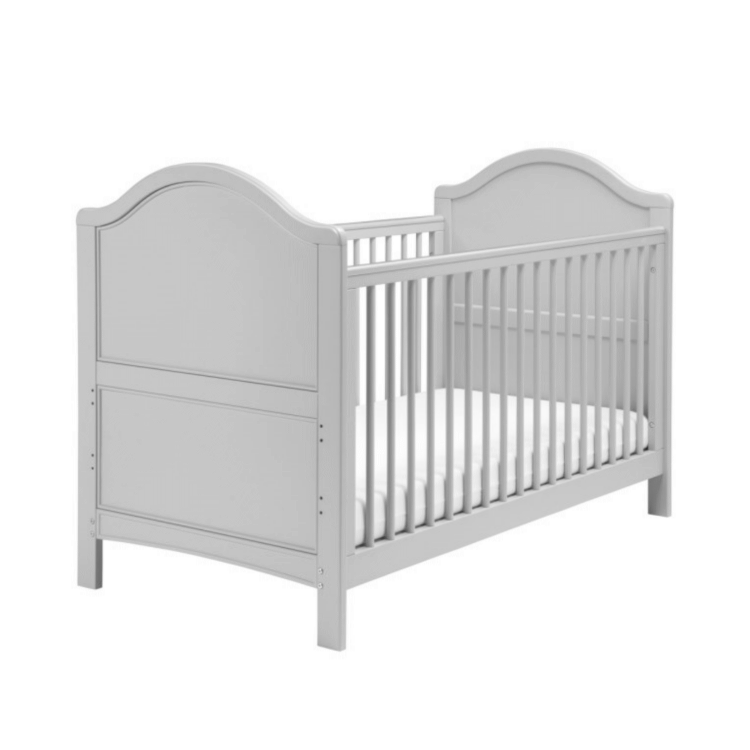 Grey Cot Bed with 3 Adjustable Heights - East Coast Toulouse 