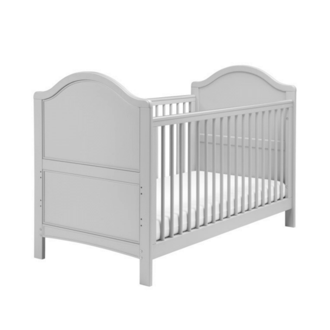 Grey Cot Bed with 3 Adjustable Heights - East Coast Toulouse 