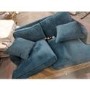 GRADE A2 - Teal Blue Velvet 2 Seater Sofa - Payton