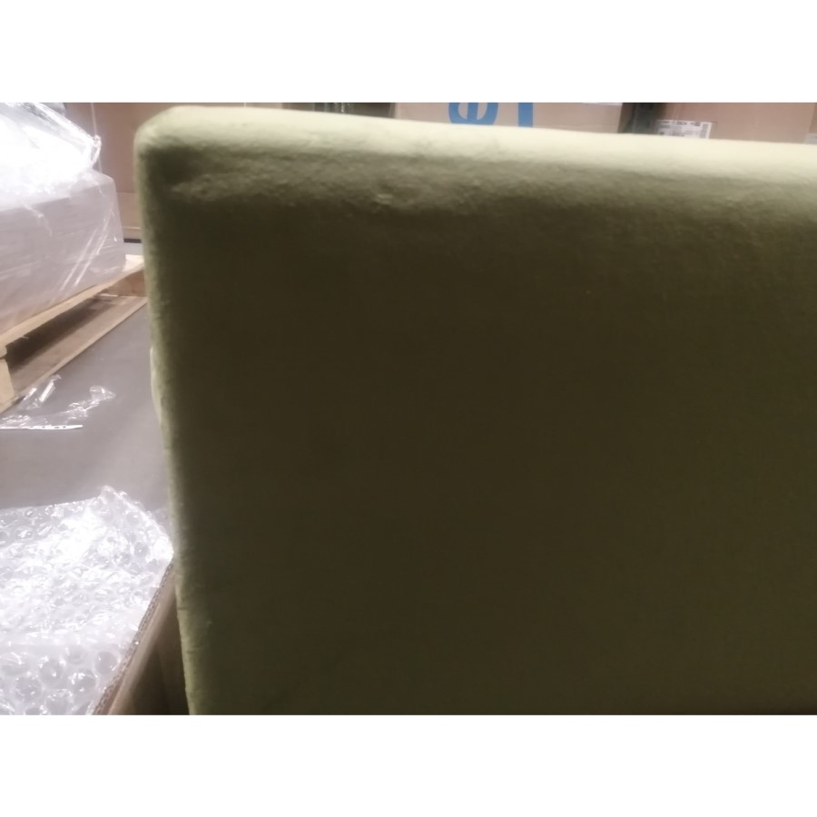 GRADE A2 - 4 Seater Left Hand Facing L Shaped Sofa in Olive Green - Payton