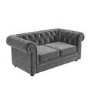 Grey Velvet 2 Seater Chesterfield Sofa - Bronte
