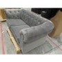 GRADE A2 - Grey Velvet 2 Seater Chesterfield Sofa - Bronte