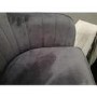 GRADE A2 - Set of 2 Grey Velvet Tub Dining Chairs - Logan