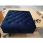 GRADE A2 - Navy Velvet Buttoned Ottoman Storage Footstool - Payton