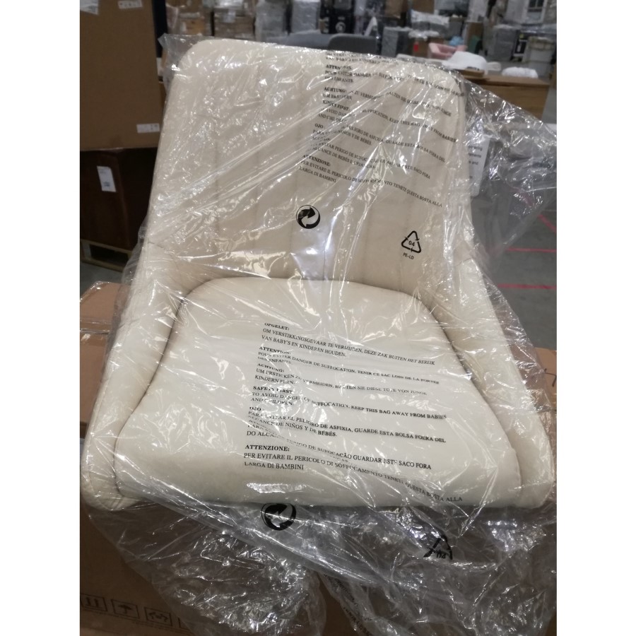 GRADE A2 - Cream Faux Leather Bar Stool with Back - 77cm - Macie