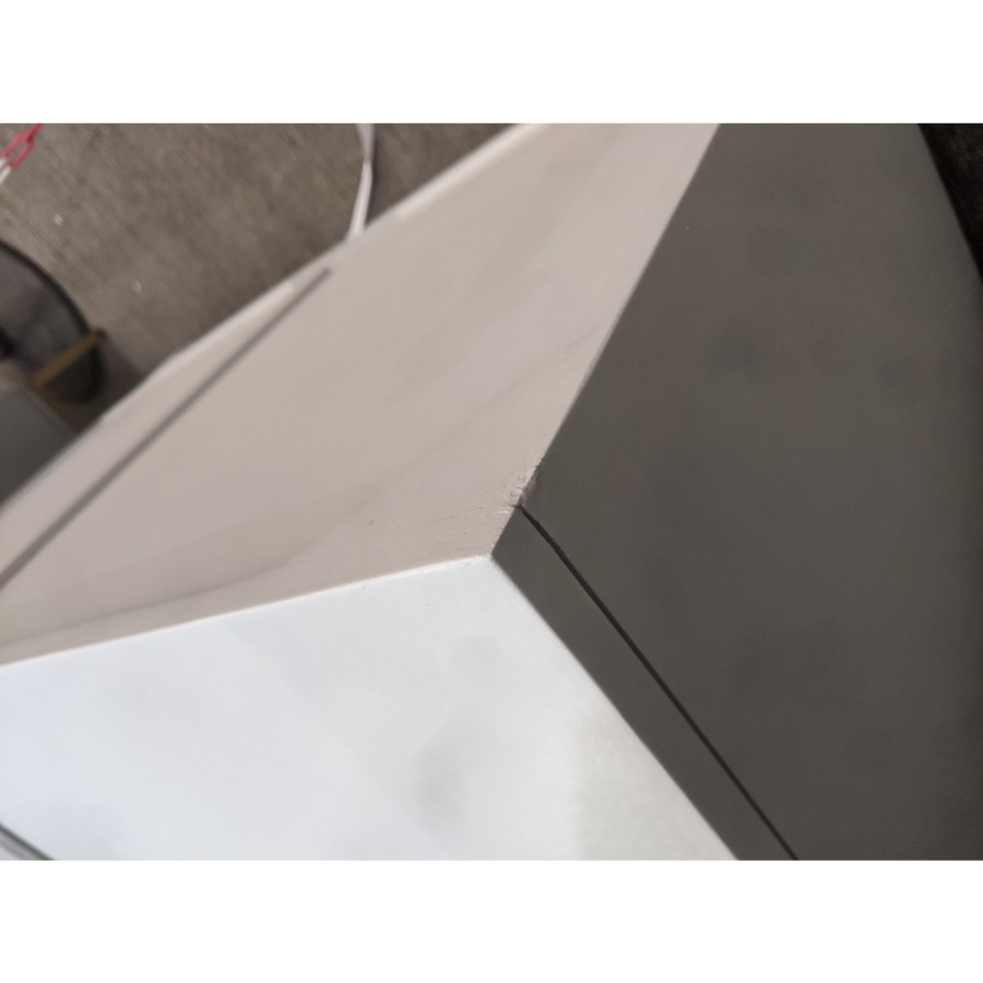 GRADE A3 - Wide Grey Mirrored Boho Chest of 6 Drawers - Alexis