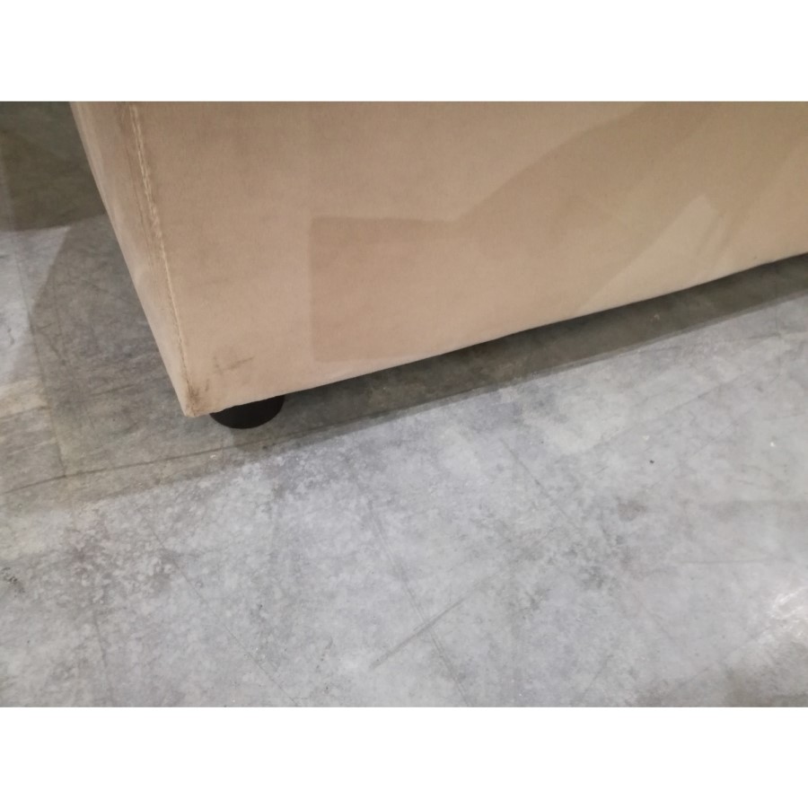 GRADE A2 - 4 Seater Left Hand Facing L Shaped Sofa in Mink Velvet - August