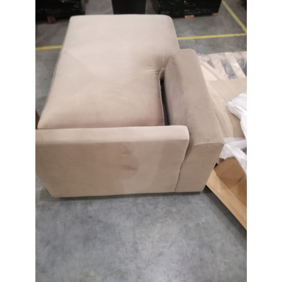 GRADE A2 - 4 Seater Left Hand Facing L Shaped Sofa in Mink Velvet - August