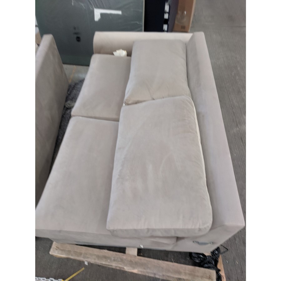 GRADE A2 - 5 Seater Corner Sofa in Mink Sustainable Velvet Fabric - Tatum